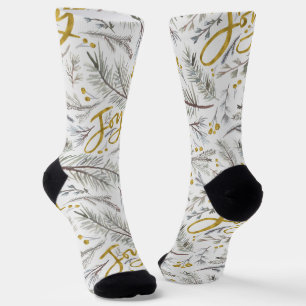 Chaussette Gris Pine Twigs Glittering Joy