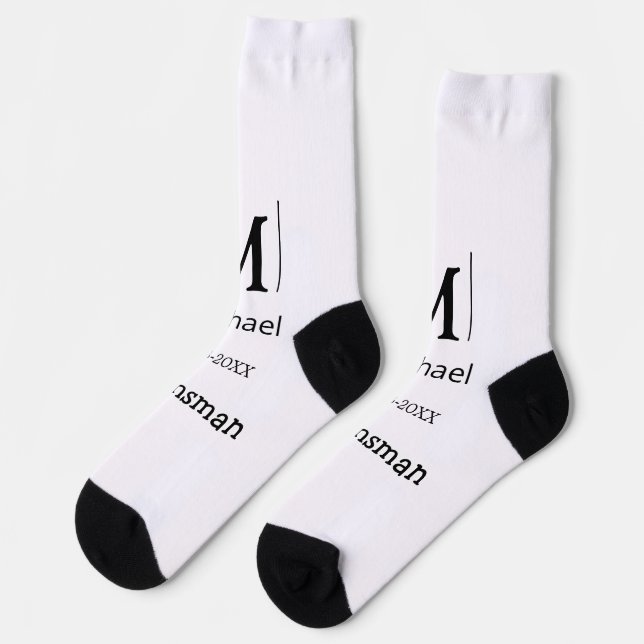 Chaussette groomsman bachelorette party ajouter nom moderne s (Gauche)
