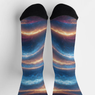 Chaussette Groove Waves les années 70 Motif de ligne psychédé
