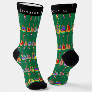 Chaussette Guitare Personnalisée Noël Vert