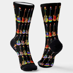 Chaussette Guitares coloré papa Noël