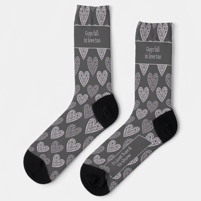 Chaussette Guys fall in love too, Dark gray (Gauche)