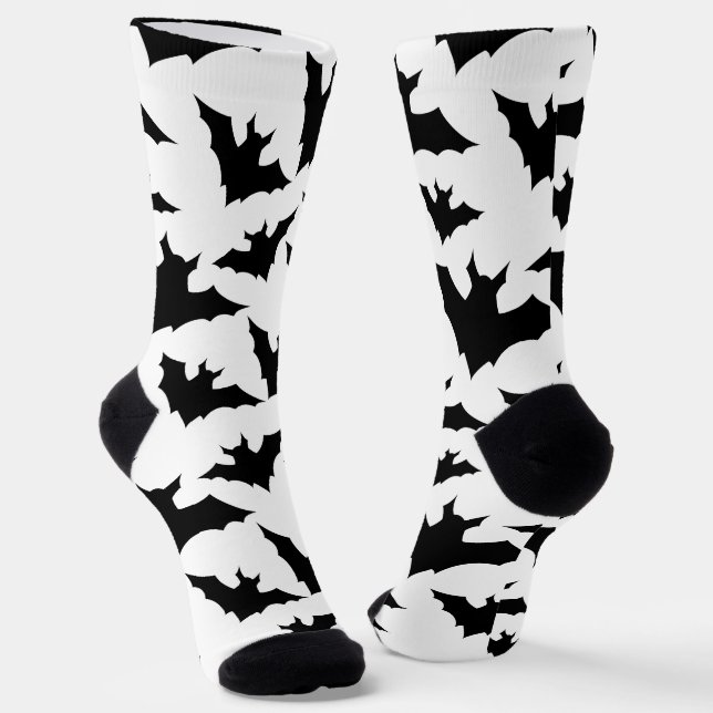 Chaussette Halloween chauves-souris blanches cool éffrayant m (Angulaire)