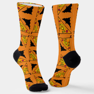 Chaussette Halloween citrouille et chauves-souris