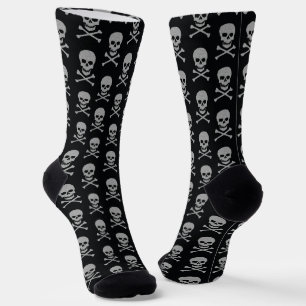 Chaussette Halloween crâne et os croisés