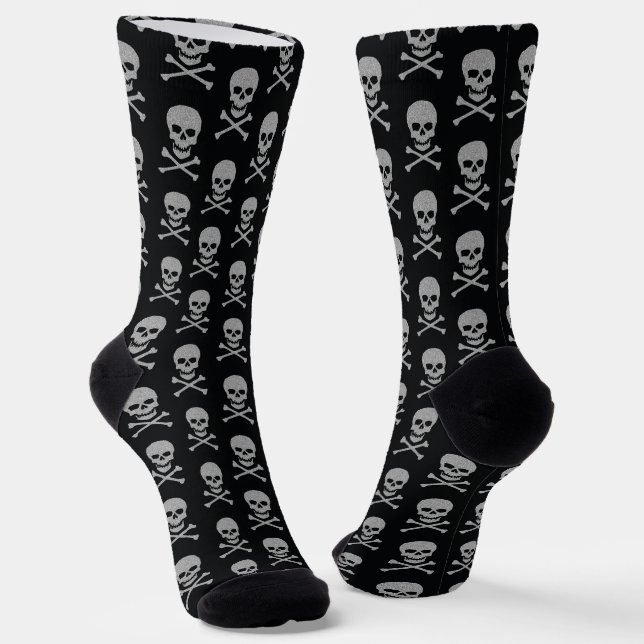 Chaussette Halloween crâne et os croisés (Angulaire)