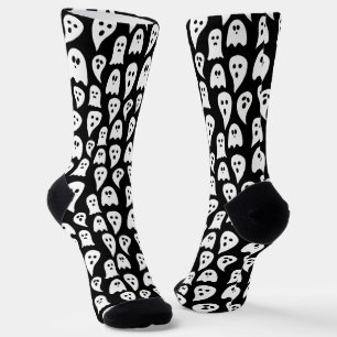 Chaussette Halloween fantôme noir