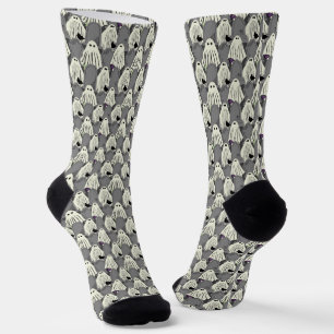 Chaussette Halloween Fantômes éffrayants et pierres tombales