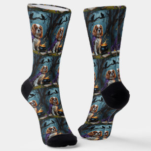 Chaussette Halloween lunique Cavalier King Charles Spaniel
