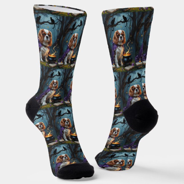 Chaussette Halloween lunique Cavalier King Charles Spaniel (Angulaire)