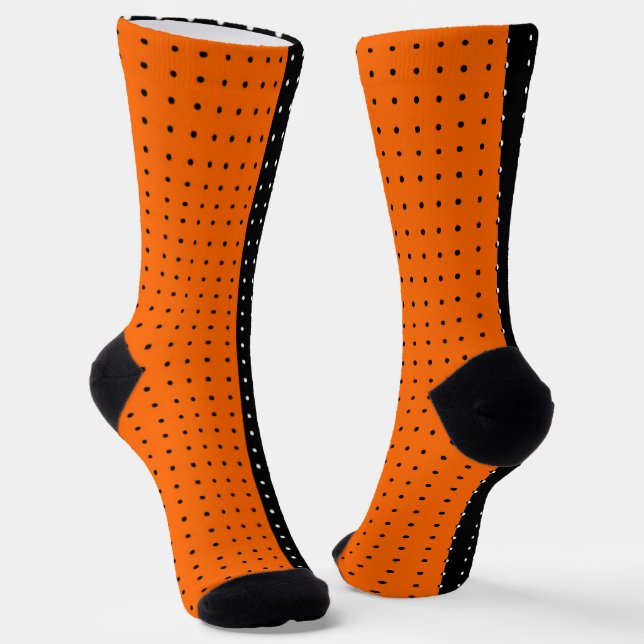 Chaussette Halloween Pois noire, orange (Angulaire)