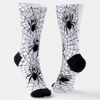 Chaussette Halloween Spiders and Spiderwebs Creepy Pattern