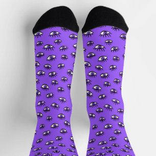 Chaussette Halloween violet éffrayante des yeux mal