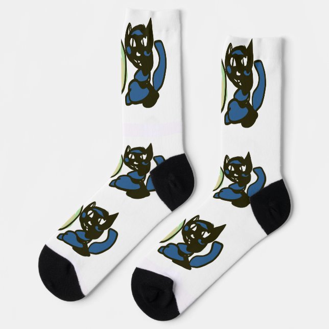 Chaussette Happy Green Jack o Lantern Black Cat  (Gauche)
