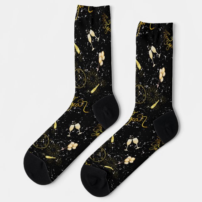 Chaussette Happy New Year 2026 Seamless Pattern (Gauche)