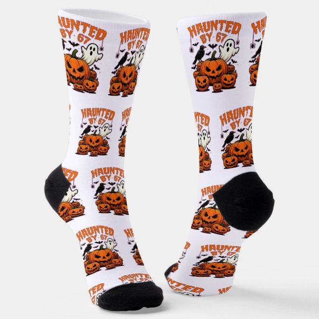 Chaussette Haunted by 67 Funny Ghost And Pumpkin Halloween (Angulaire)
