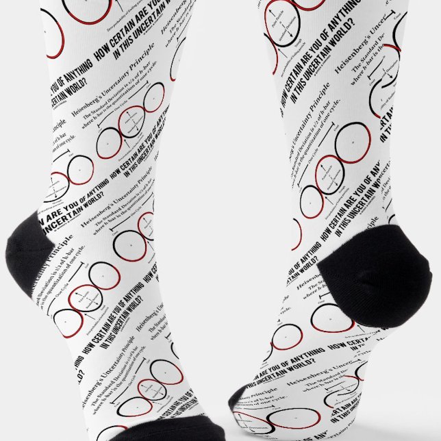 Chaussette Heisenberg, l'incertitude Humour de physique du pr (Let your wry particle physics/quantum mechanics side shine with this pair of crew socks.)