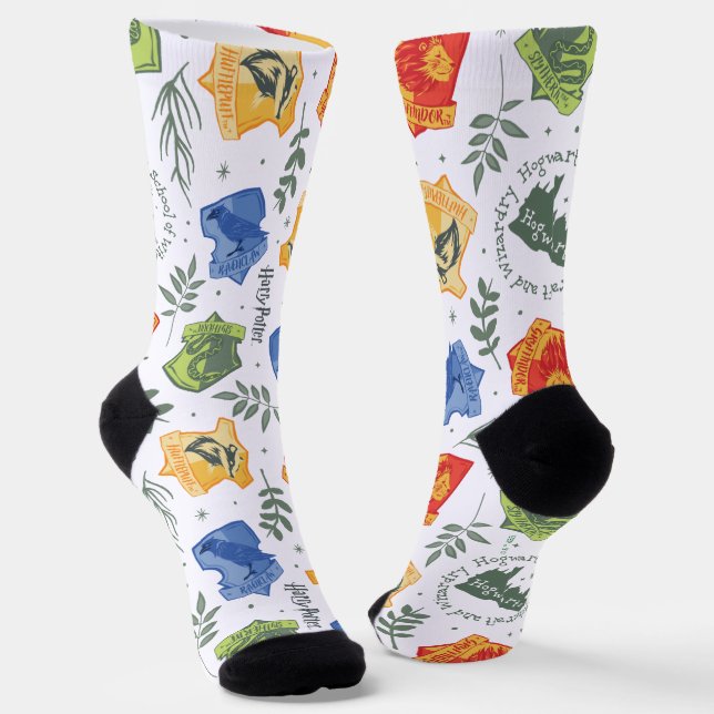 Chaussette Hérbologie magique HOGWARTS™ Maisons Motif (Angulaire)