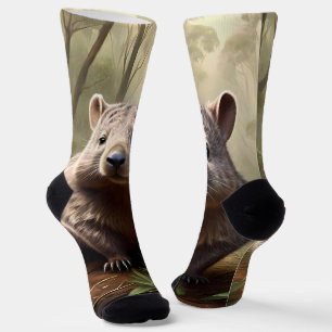 Chaussette "Hidden in the Bush : An Aussie Wombat in the Wild