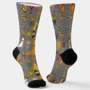 Chaussette Hiéroglyphique égyptien ancien -Pharaon Motif