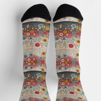 Chaussette Hippie rétro : Chaussettes de jardin en Patchwork