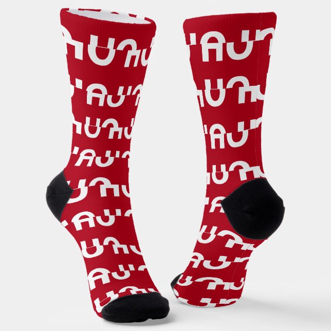 Chaussette Ho Ho Ho Fun Noël Rouge Blanc Vacances Hommes (Angulaire)