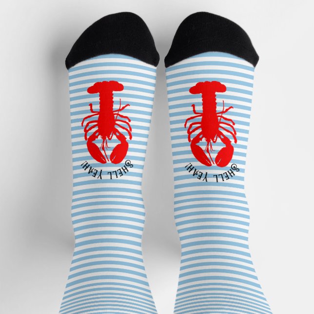Chaussette Homard bleu et blanc (Haut)