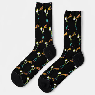 Chaussette Homme bâton qui souffle du feu