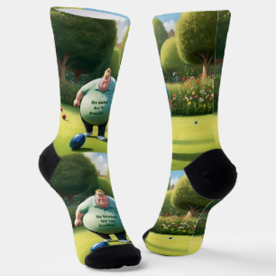 Chaussette Homme joyeux joueur de boules sur gazon,