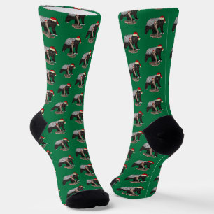 Chaussette Honey Badger Cobra Snake Badass Green Christmas