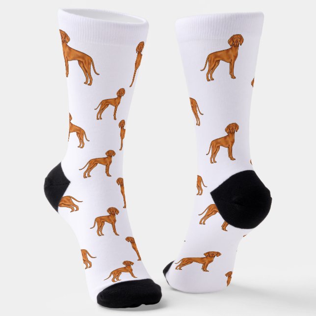 Chaussette Hongrois Vizsla Cute Cartoon Pointer Chien Motif (Angulaire)