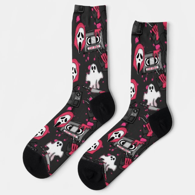 Chaussette Horror Theme Crew Socks (Gauche)