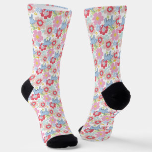 Chaussette Horton Entend Un Qui   Motif à fleurs Pastel