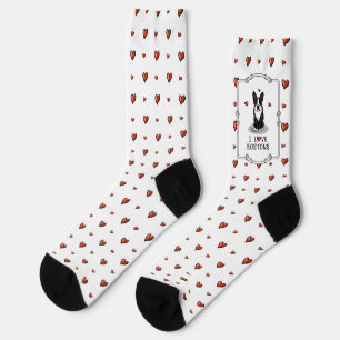 Chaussette I Love Bostons Boston Terriers (noir et blanc)