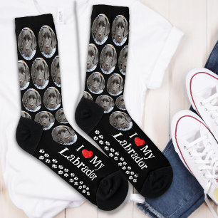 Chaussette I Love My Labrador Custom Chien Visage Animal Phot