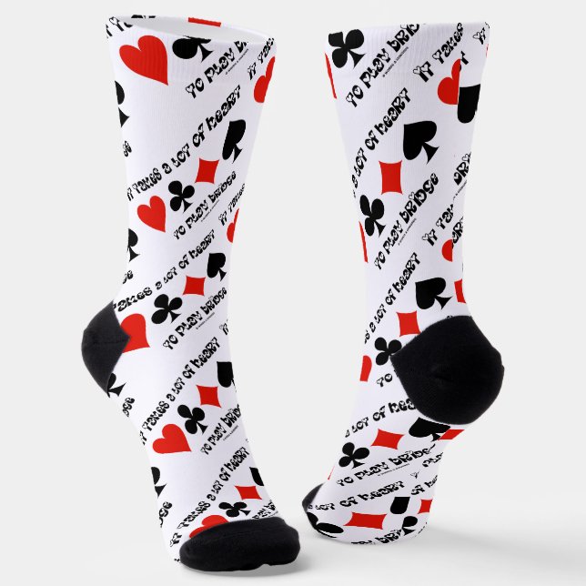 Chaussette Il Faut Beaucoup De Coeur Pour Jouer À Bridge (Angulaire)