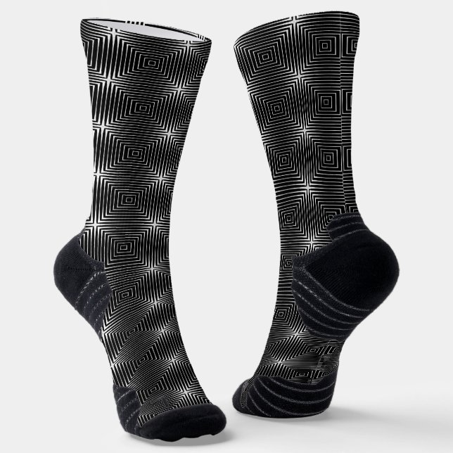 Chaussette Illusion géométrique noire (Angulaire)