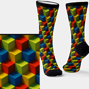 Chaussette Illusion optique des cubes d'effets 3D