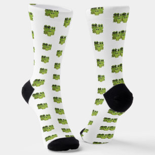 Chaussette Illustration de famille de grenouille mignonne - G