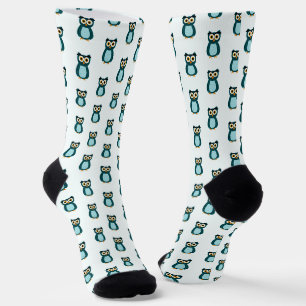 Chaussette Illustration de la chouette bleue