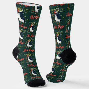 Chaussette Illustration de macareux stud avec style