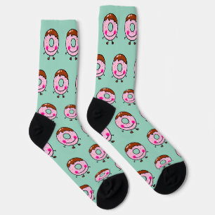 Chaussette Illustration de personnage de beignet saupoudré so