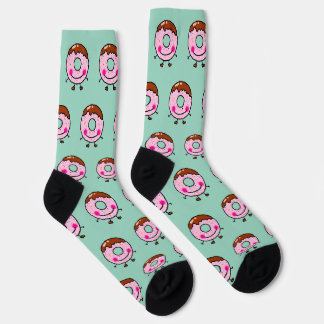 Chaussette Illustration de personnage de beignet saupoudré so