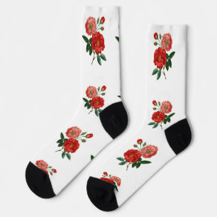 Chaussette Illustration de rose rouge vintage Thunder_Cove