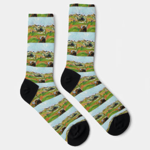 Chaussette Impression d'art vintage de Gauguin, Paysage au Po