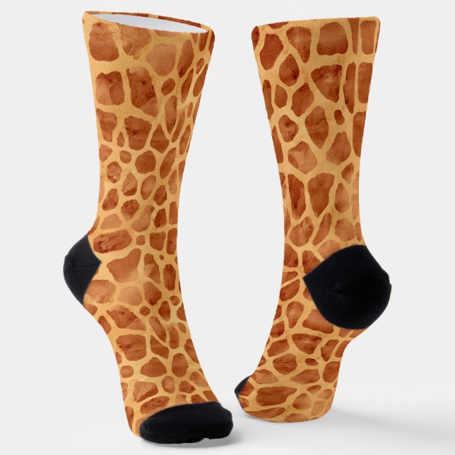 Chaussette Impression de girafe aquarelle (Angulaire)