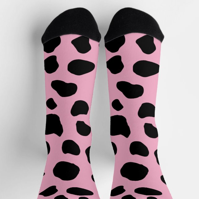 Chaussette Impression de vache, Motif de vache, Spots de vach (Haut)