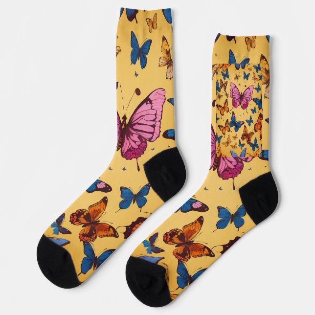 Chaussette Impression papillon (Gauche)