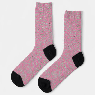 Chaussette Impression serpent argent rose