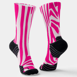 Chaussette Impression zèbre rose